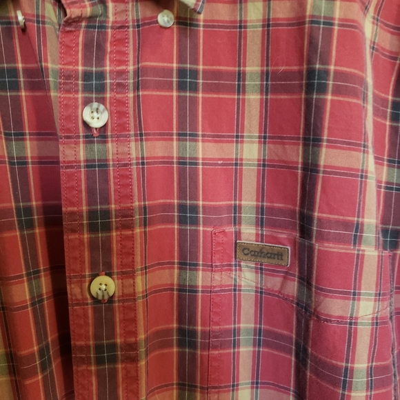 Sold-Carhartt Red Plaid button down L Tall - Picture 2 of 5